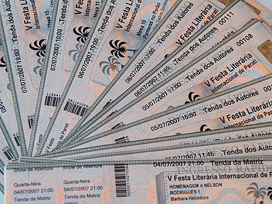 1000 Ingressos em Papel Moeda - tamanho pequeno